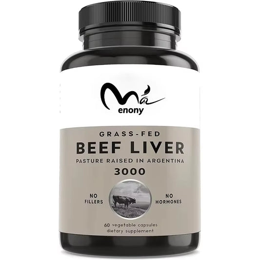 Grass Fed Dried Beef Liver Capsules, Energy Immune and Liver Support Supplements, Non GMO, 60 Capsules